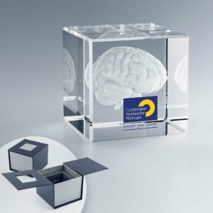 Cube en verre 6 cm personnalisé – Gravure 2D/3D