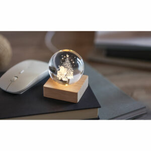 Boule de Noël verre avec LED Santa Light – vue 2