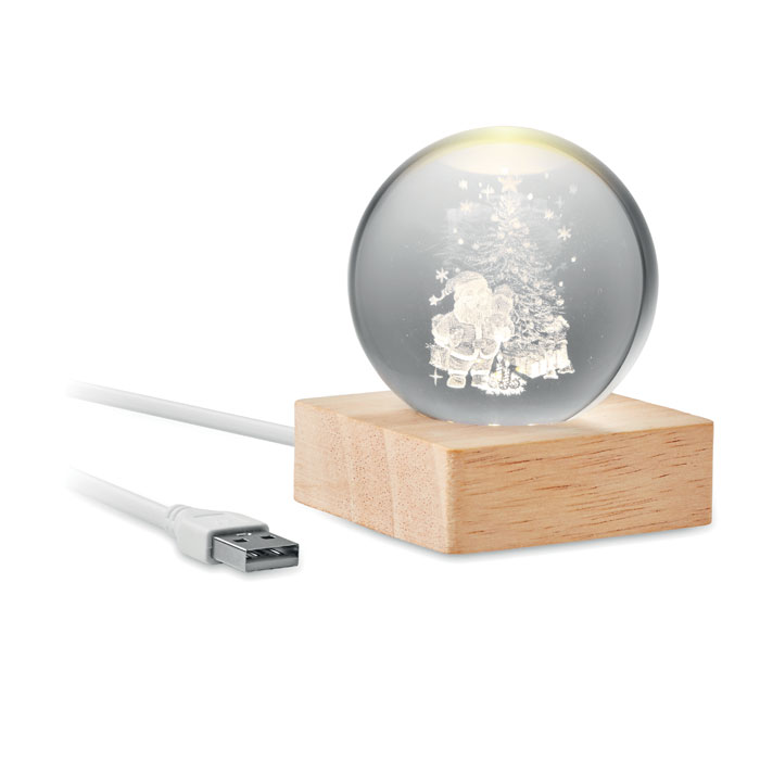 Boule de Noël verre avec LED Santa Light Boule de Noël verre avec LED Santa Light