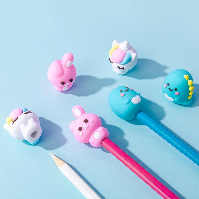 Embouts de Crayons Têtes Animaux 3D Kawaii