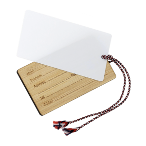 Etiquette bagage bambou/pol fr