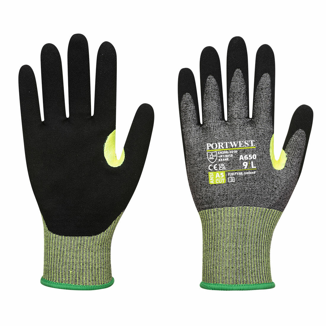 Gant anti-coupure enduit vhr15 en mousse nitrile Portwest A650 Gant anti-coupure enduit vhr15 en mousse nitrile Portwest A650