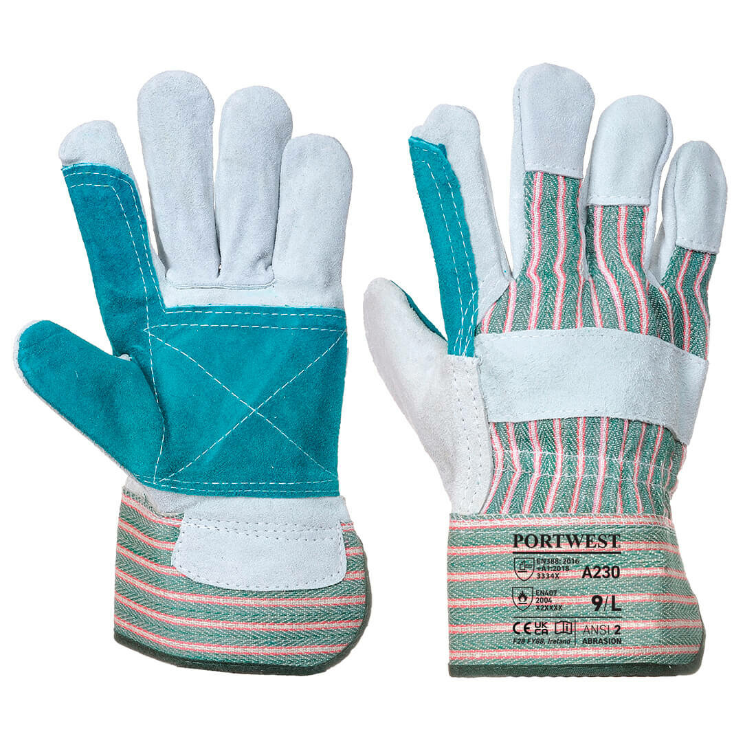 Gant Docker paume doublée (Pack 12pcs) Portwest A230 Gant Docker paume doublée (Pack 12pcs) Portwest A230