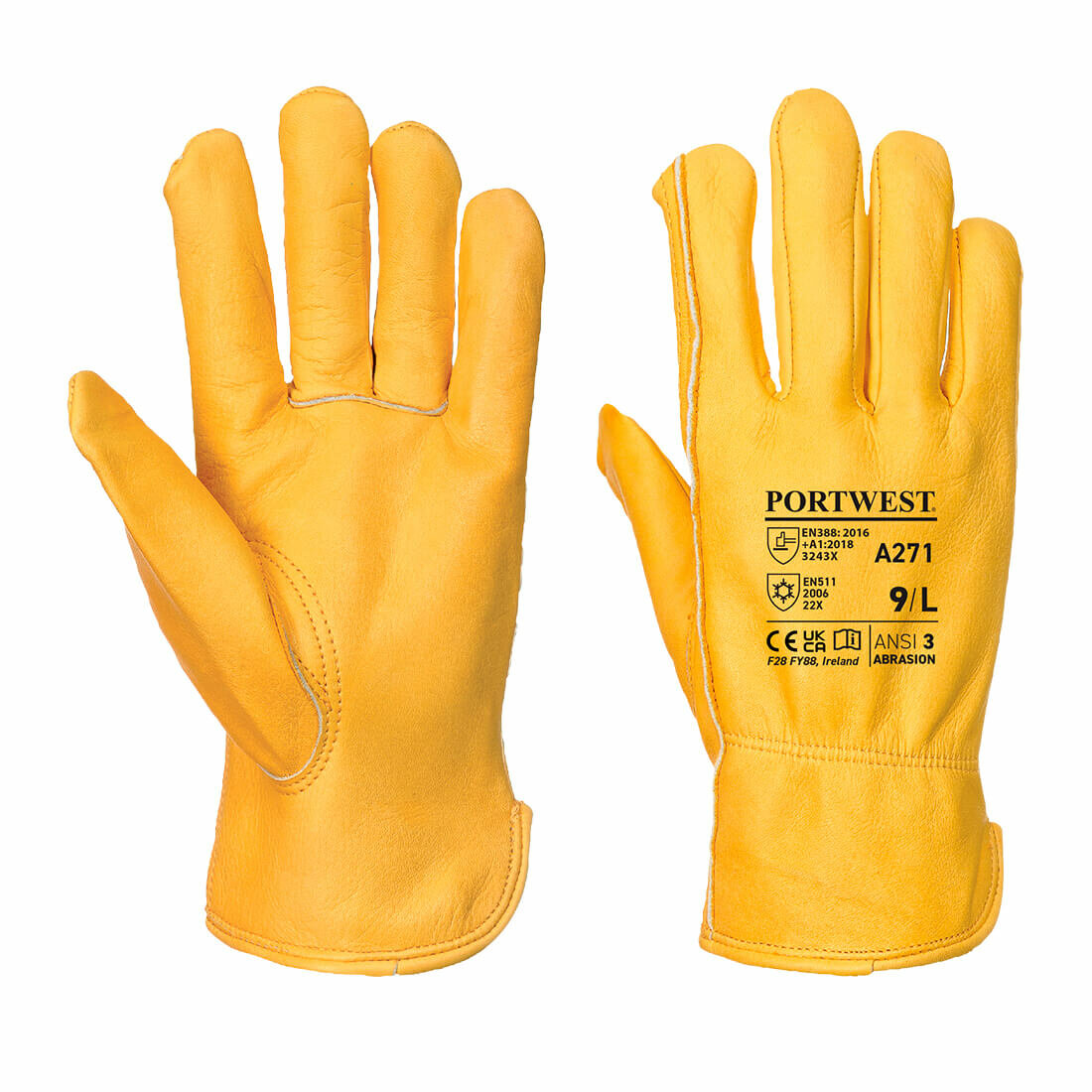 Gant Driver cuir doublé (Pack 12pcs) Portwest A271 Gant Driver cuir doublé (Pack 12pcs) Portwest A271