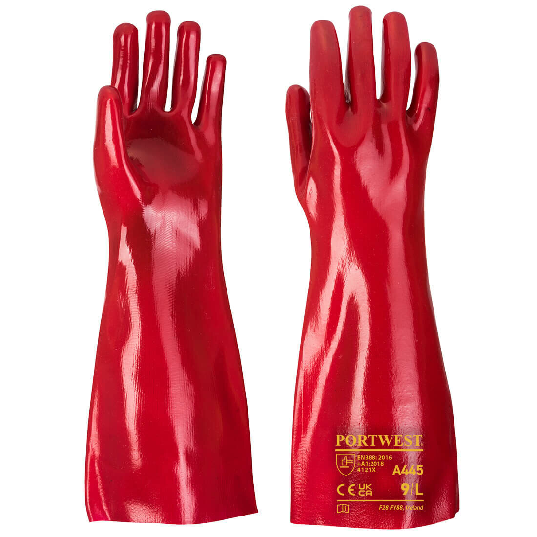 Gant PVC Rouge 45 cm (Pack 12pcs) Portwest A445 Gant PVC Rouge 45 cm (Pack 12pcs) Portwest A445