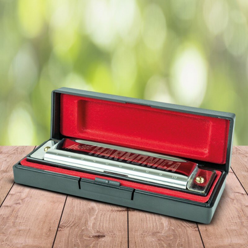 Harmonica Métallique avec Coffret Harmonica Métallique avec Coffret