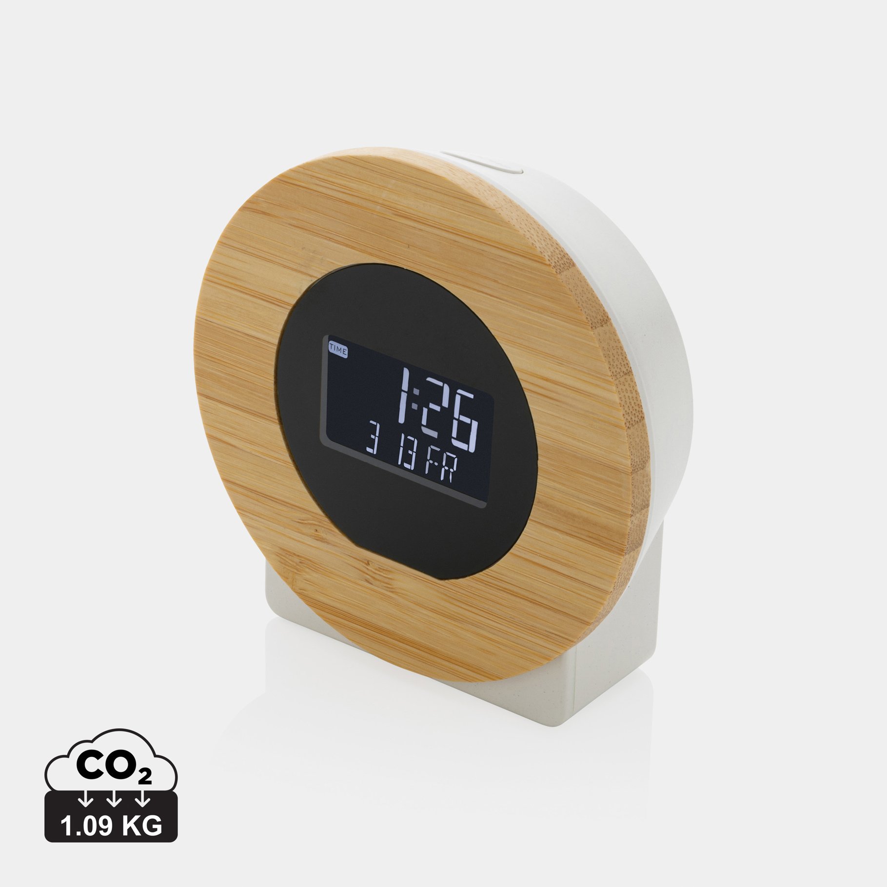 Horloge bureau en bambou et plastique recyclé RCS Utah Horloge bureau en bambou et plastique recyclé RCS Utah