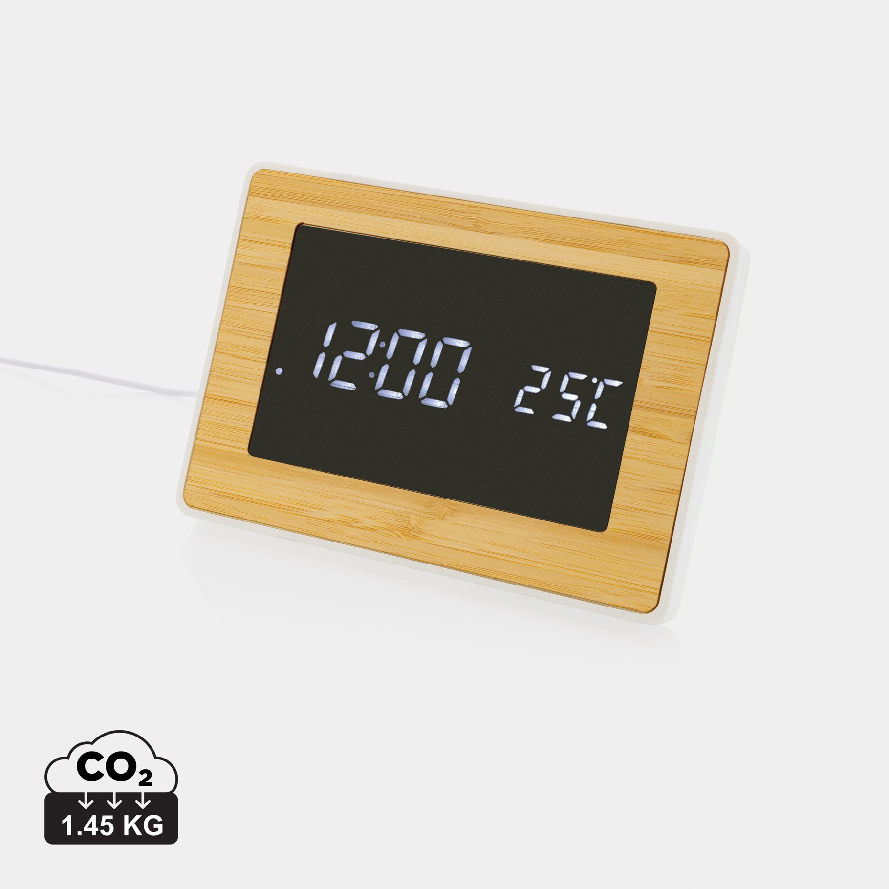 Horloge LED en bambou et plastique RCS Utah Horloge LED en bambou et plastique RCS Utah