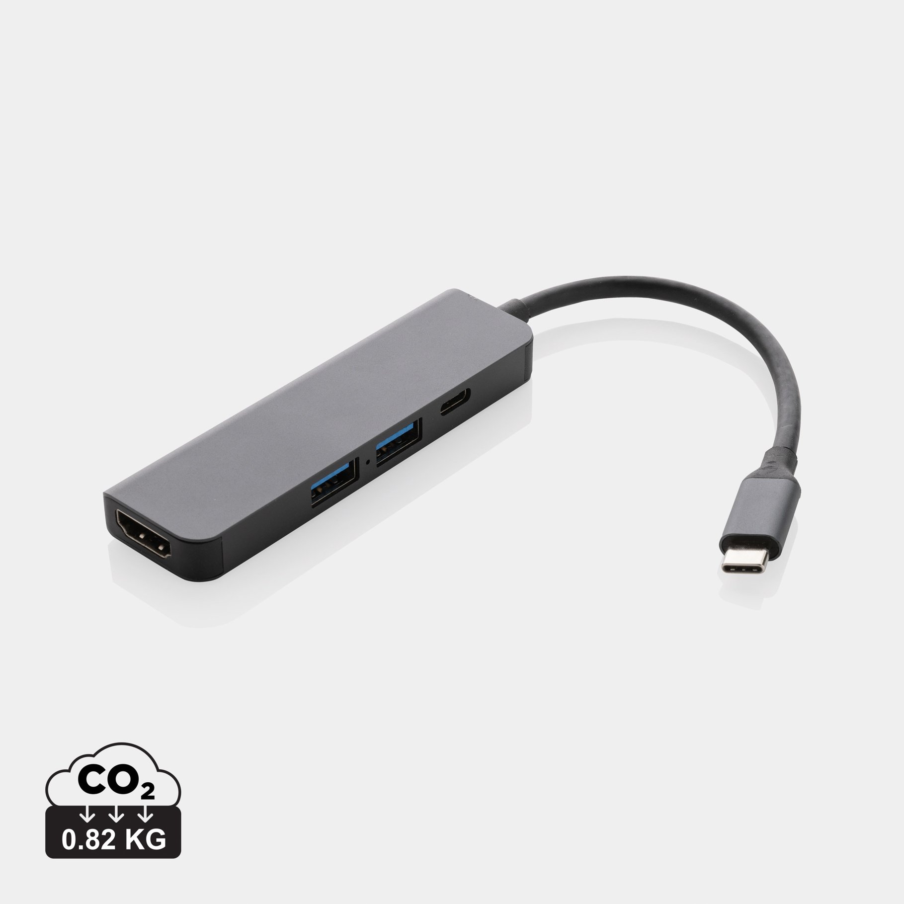 Hub avec entrée HDMI en aluminium recyclé Terra RCS Hub avec entrée HDMI en aluminium recyclé Terra RCS