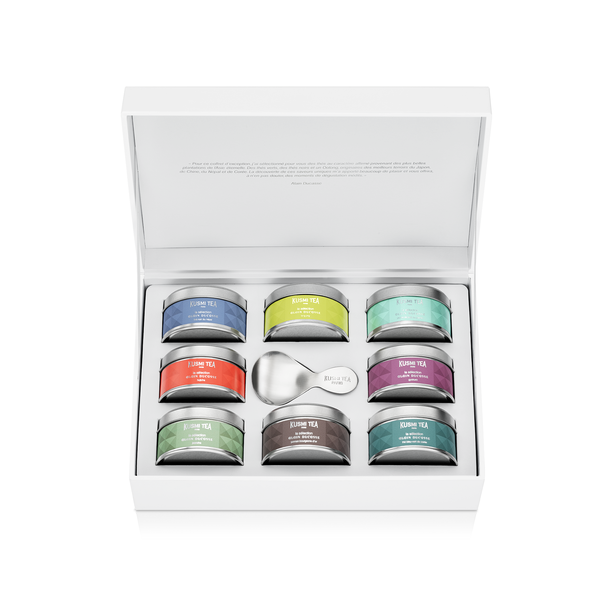 La Collection A. Ducasse bio - Coffret 8 miniatures + cuillère - 143gr Kusmi Tea
