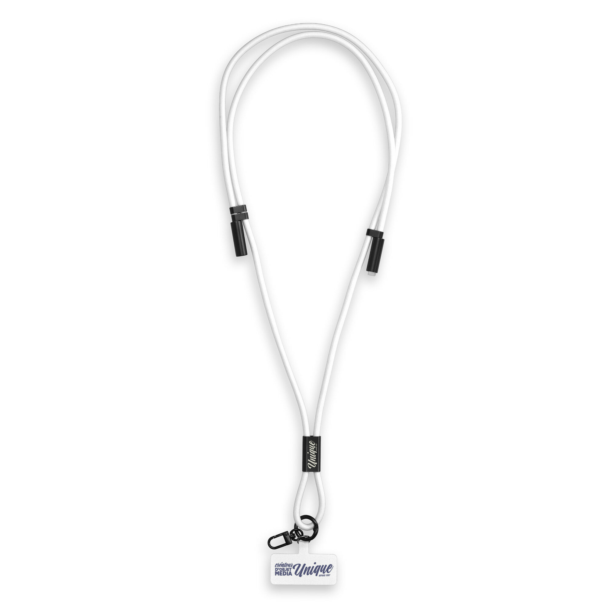 Lanyard support mobile avec fonction charge Lanyard support mobile avec fonction charge