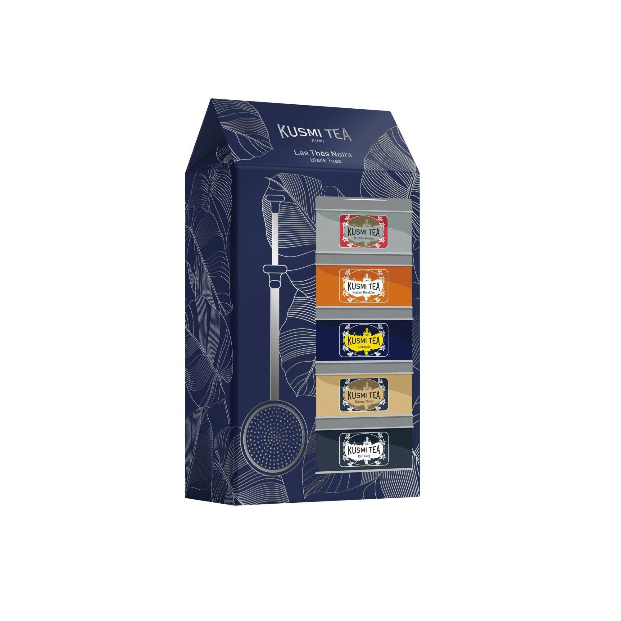 Les Thés Noirs bio - Coffret 5 boîtes + pince à thé - 100 gr Kusmi Tea Les Thés Noirs bio - Coffret 5 boîtes + pince à thé - 100 gr Kusmi Tea