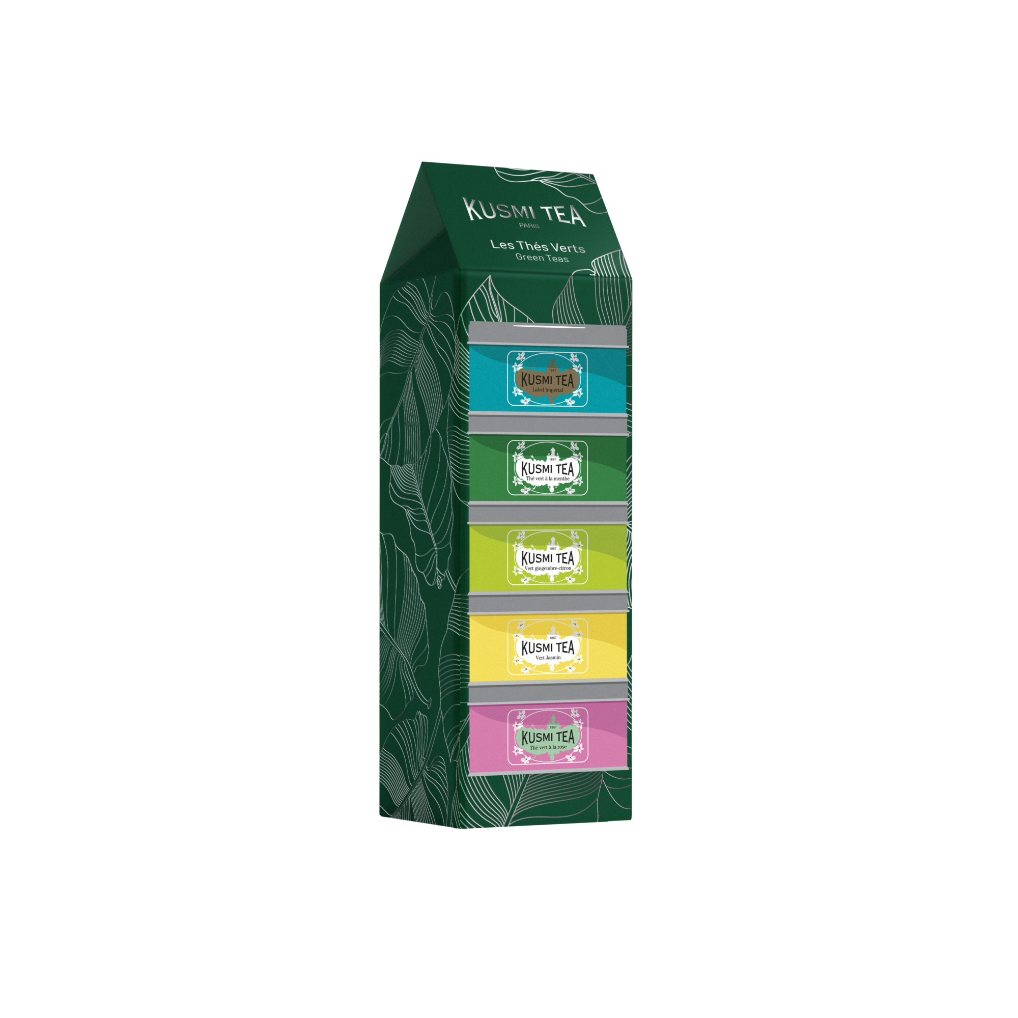 Les Thés verts bio - Assortiment de 5 boîtes métal - 100gr Kusmi Tea Les Thés verts bio - Assortiment de 5 boîtes métal - 100gr Kusmi Tea
