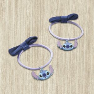 Lot de 2 Élastiques Stitch Disney - Nœud et Charm
