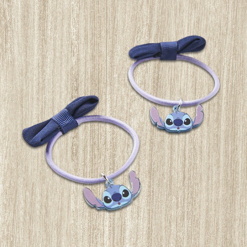 Lot de 2 Élastiques Stitch Disney - Nœud et Charm Lot de 2 Élastiques Stitch Disney - Nœud et Charm