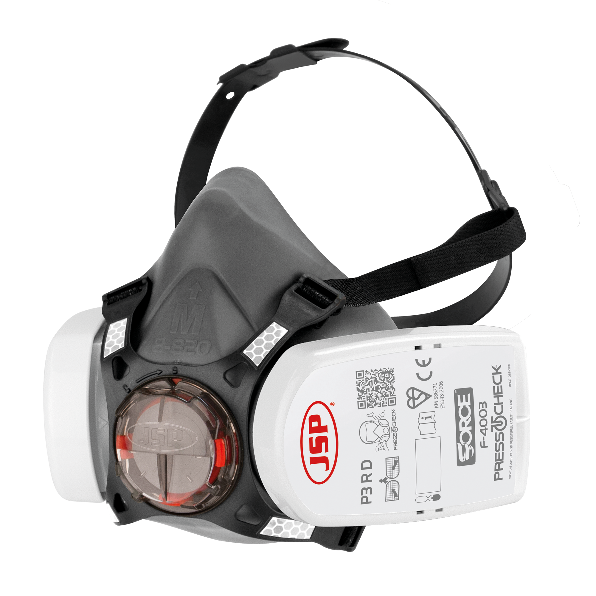 Masque Force™8 avec cartouches Press To Check™ P3 JSP JSBHTA3 Masque Force™8 avec cartouches Press To Check™ P3 JSP JSBHTA3