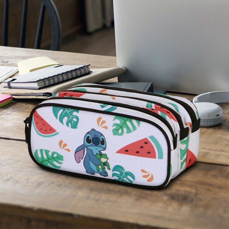 Maxi Trousse Stitch Disney Triple Compartiment - Pastèque et Feuilles Maxi Trousse Stitch Disney Triple Compartiment - Pastèque et Feuilles