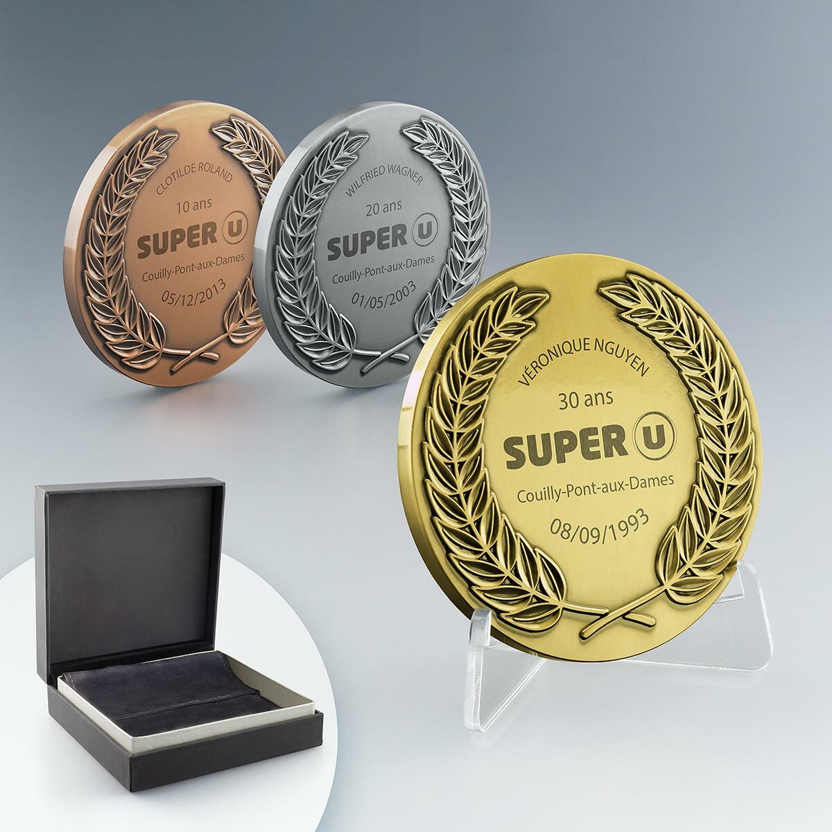 Médaille personnalisée en métal – Couronne de lauriers Médaille personnalisée en métal – Couronne de lauriers
