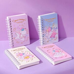 Mini Carnet à Spirales Licorne Girly Kawaii