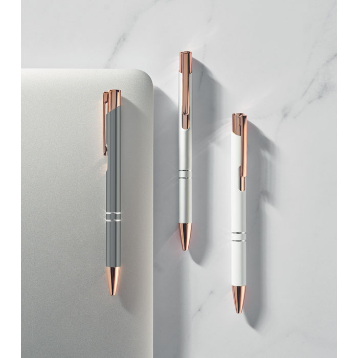 Stylo en aluminium recyclé Bern Rose Stylo en aluminium recyclé Bern Rose – vue 2