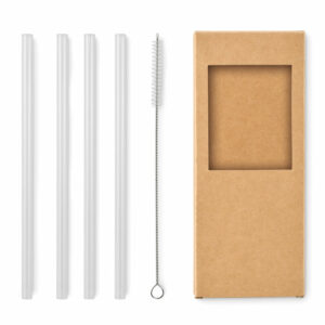 4 pailles verre réutilisables Glaw