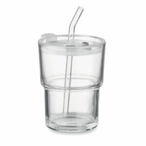 Gobelet verre et paille 400ml Sip