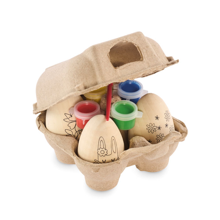 Set de peinture d’oeufs en bois Eiset Set de peinture d’oeufs en bois Eiset