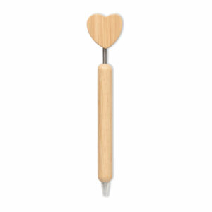 Stylo à bille cœur en bambou Corapen