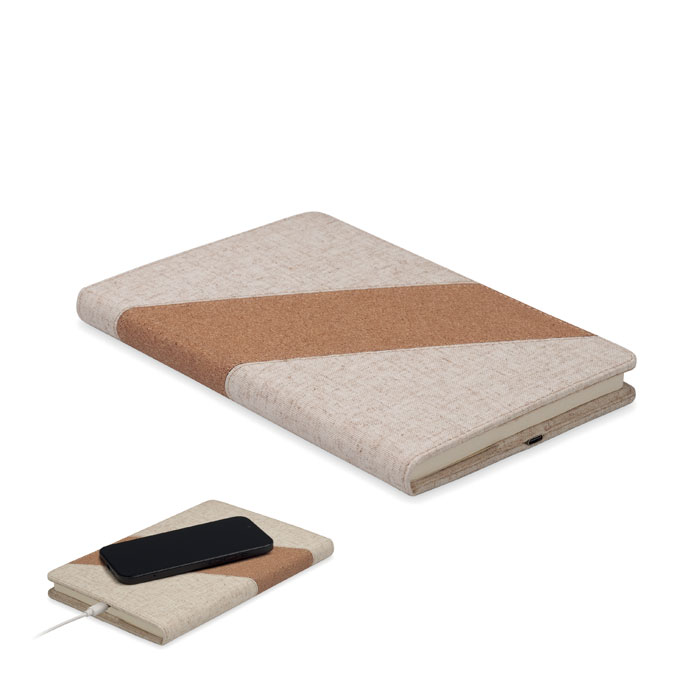 Carnet A5 avec chargeur 15W Cortona Carnet A5 avec chargeur 15W Cortona