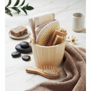 Coffret de bain baquet en bois Selfcare – vue 2