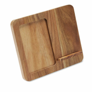 Cadre acacia et chargeur 15W Finwood