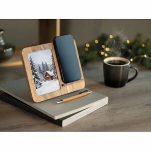 Cadre acacia et chargeur 15W Finwood – vue 2