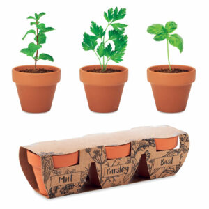 3 pots en terre Flowerpot