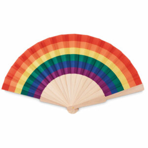 Eventail en bois arc-en-ciel Bowfan