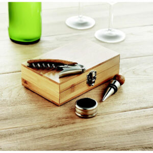 Coffret de sommelier en bambou Sonoma – vue 2