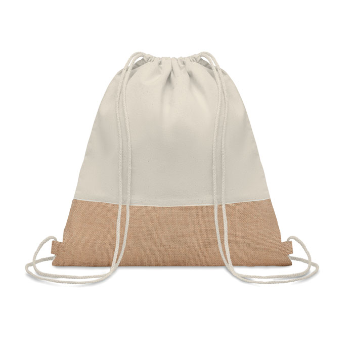 Sac à cordon avec détails jute India Sac à cordon avec détails jute India