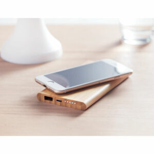 Powerbank/chargeur en bambou Arena – vue 2