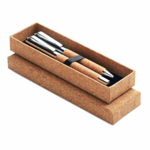Stylo bille métal boîte liège Quercus