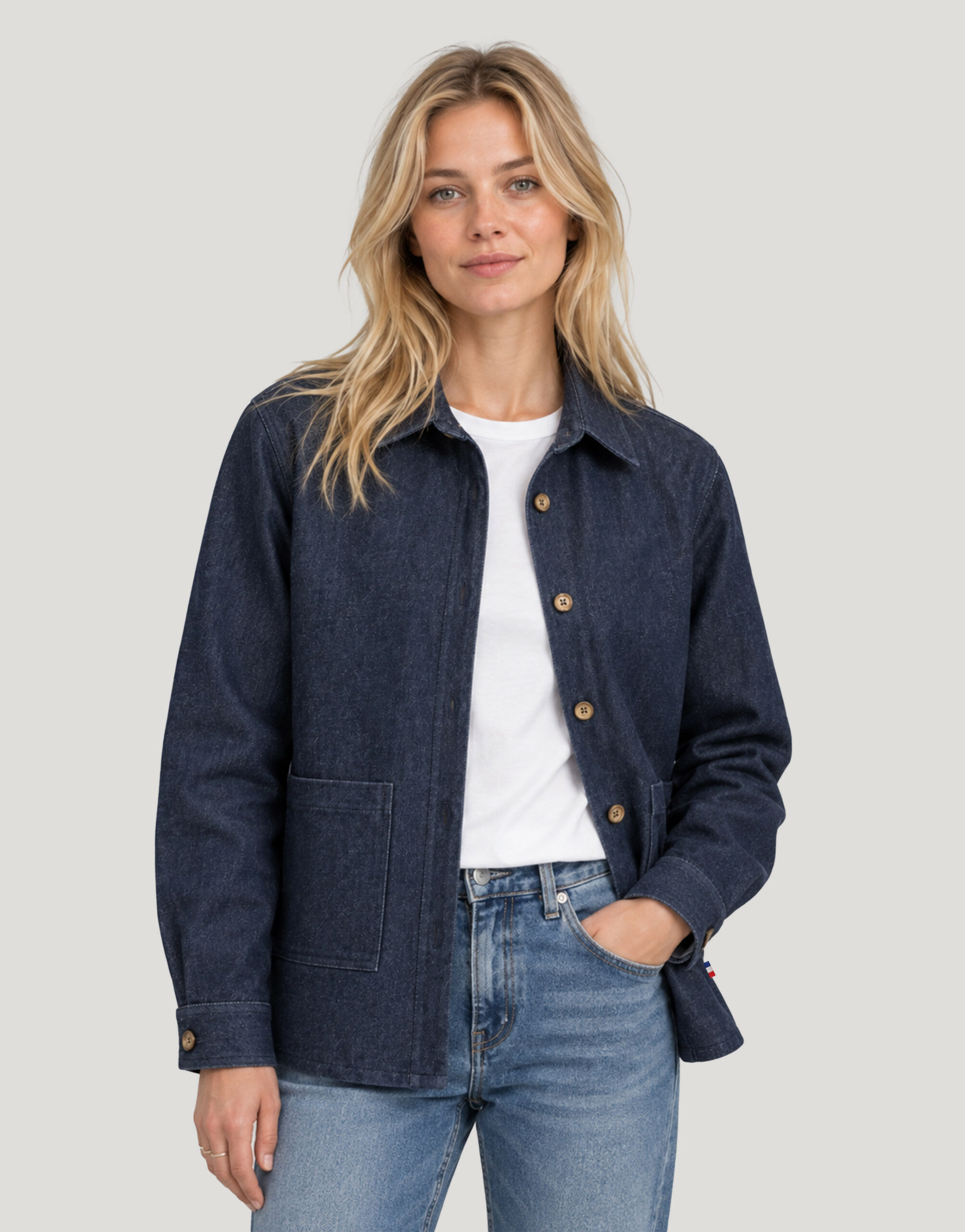 Surchemise en denim unisexe fabriquée en France Montesquieu Surchemise en denim unisexe fabriquée en France Montesquieu – vue 4
