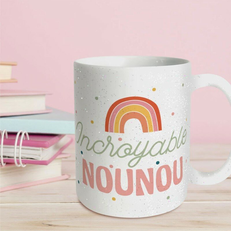 Mug Paillettes Incroyable Nounou Mug Paillettes Incroyable Nounou
