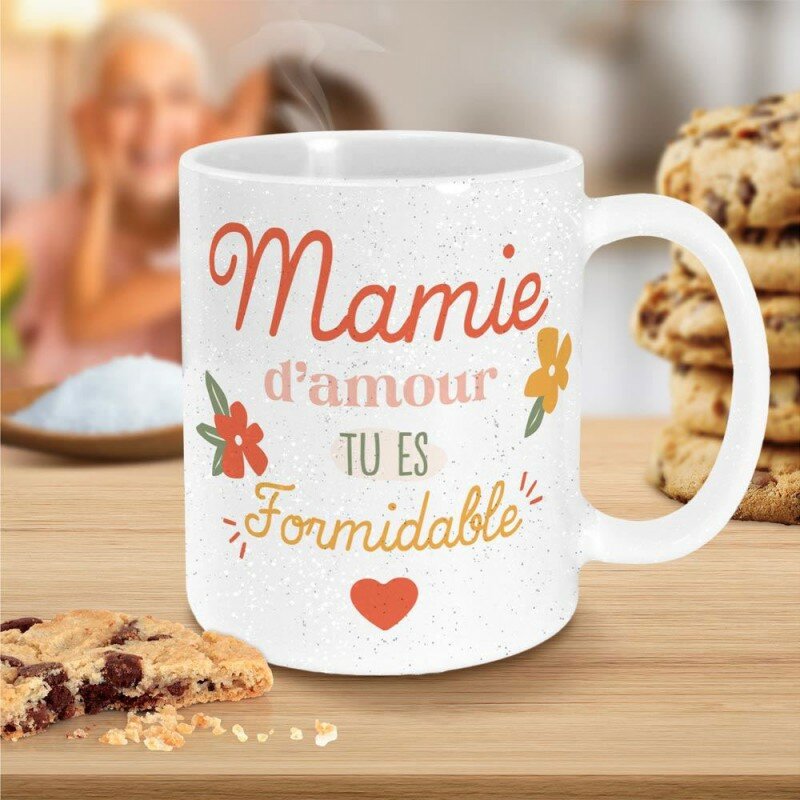 Mug Paillettes Mamie d'Amour Tu es Formidable Mug Paillettes Mamie d'Amour Tu es Formidable