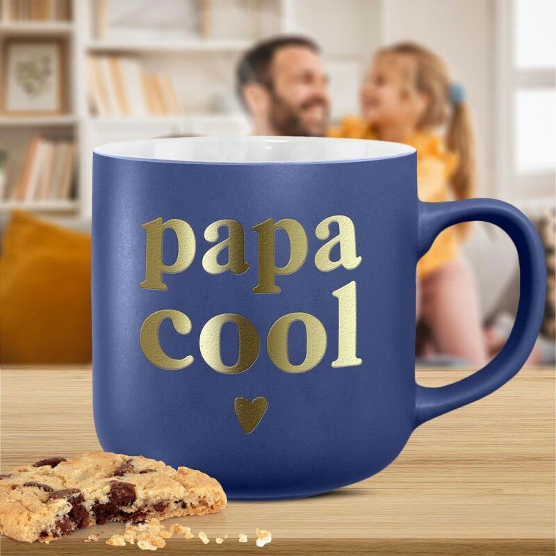 Mug Papa Cool Bleu Mat & Doré Mug Papa Cool Bleu Mat & Doré