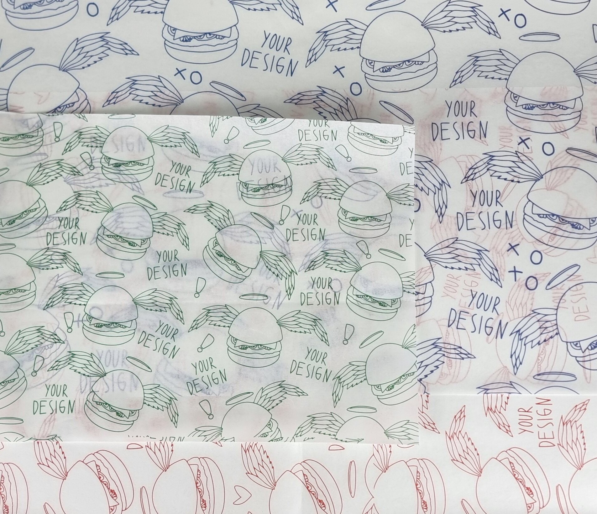 Papier anti-graisse blanc personnalisé Papier anti-graisse blanc personnalisé