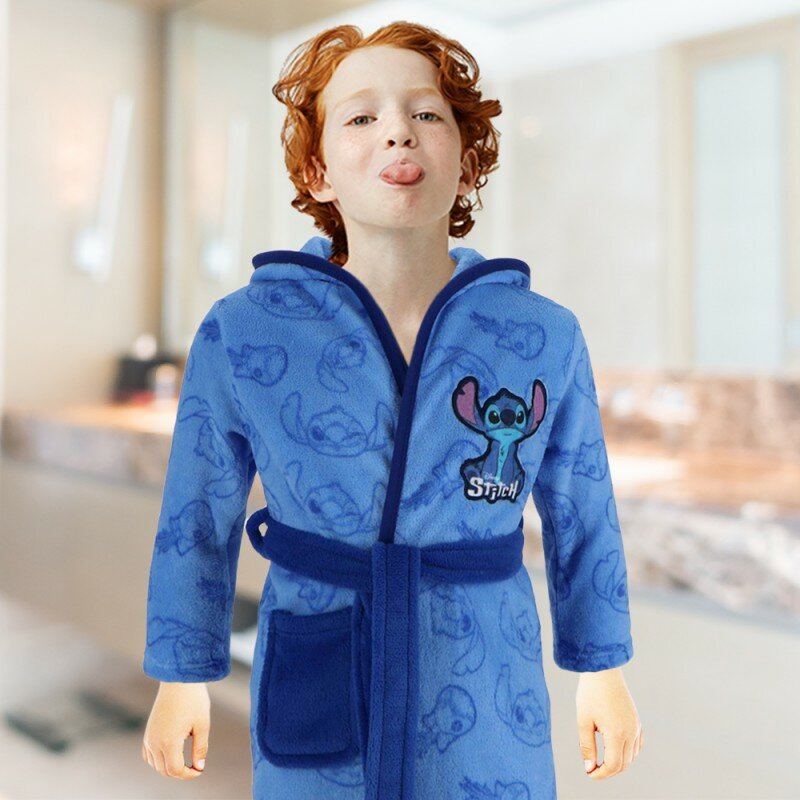 Peignoir Stitch Disney Bleu Enfant - Lot de 4 Peignoir Stitch Disney Bleu Enfant - Lot de 4