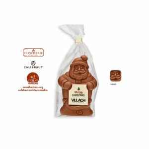 Père Noël en chocolat avec plaque en chocolat, 1 pièce