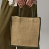 Petit sac shopping en toile de jute Westford Mill Natural Starched Midi Tote