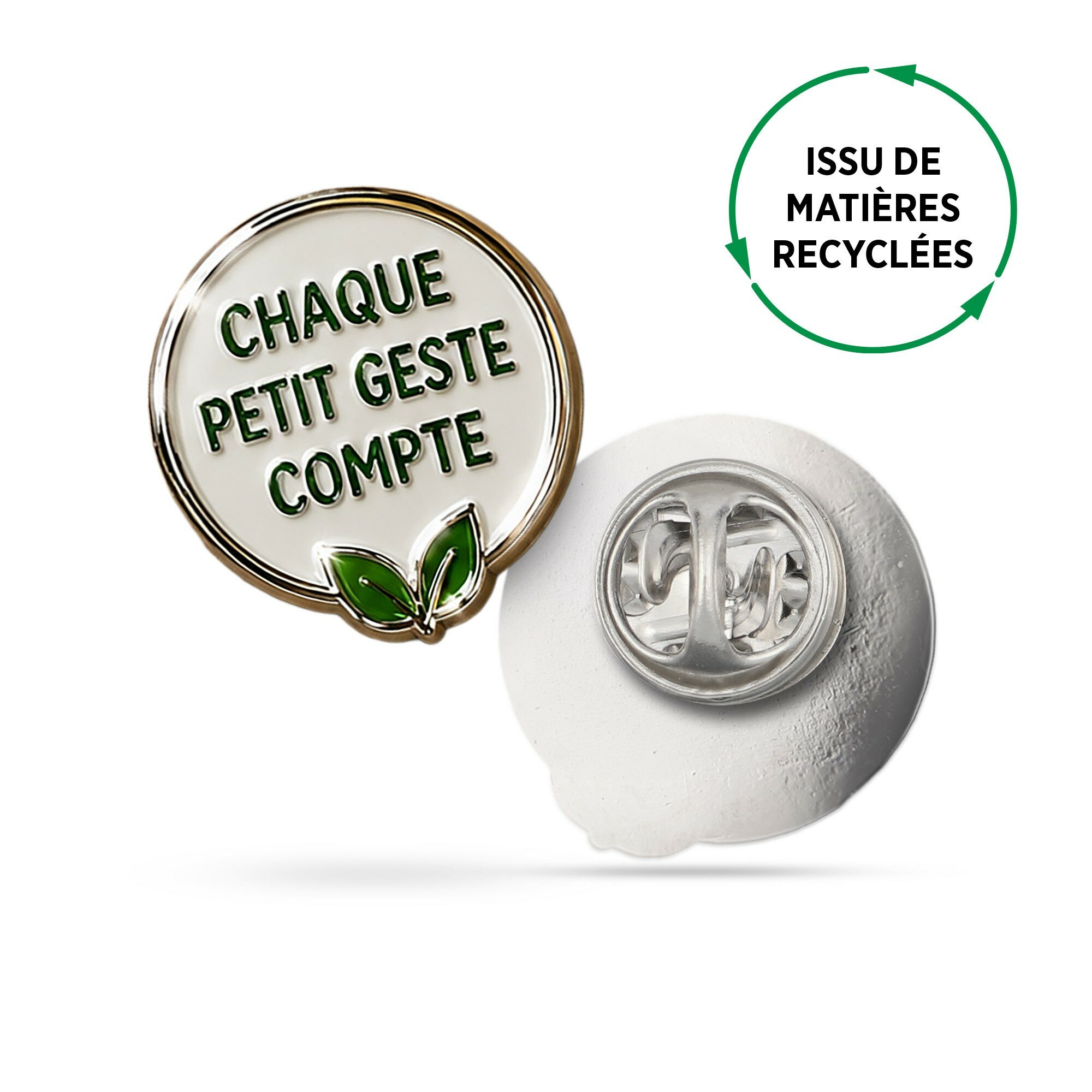 Pin's base fer recyclé estampé - émail posé Pin's base fer recyclé estampé - émail posé