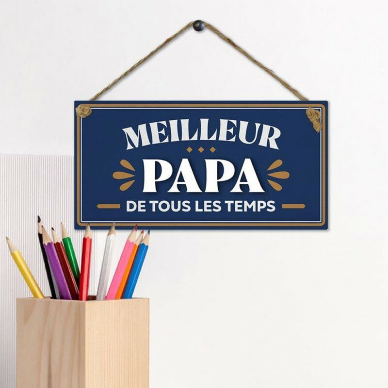 Plaque en Bois Meilleur Papa de Tous les Temps