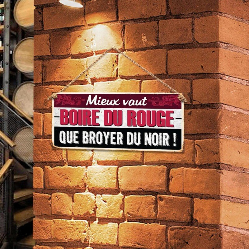 Plaque Métallique Boire du Rouge Plaque Métallique Boire du Rouge