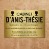 Plaque Métallique Professionnelle Cabinet d'Anis-Thésie